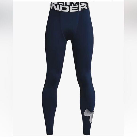 Under Armour coldgear baselayer pants tights in navy blue size 5 years - Picture 1 of 5
